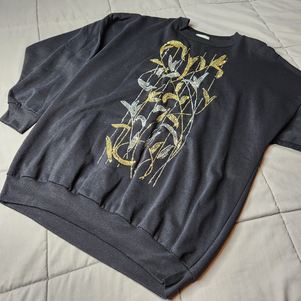 💐 Vintage Glitter Holiday Sweatshirt